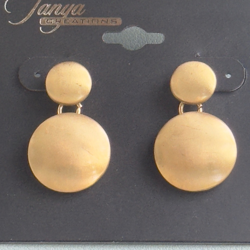 Gold Disc Earrings 1 inch
